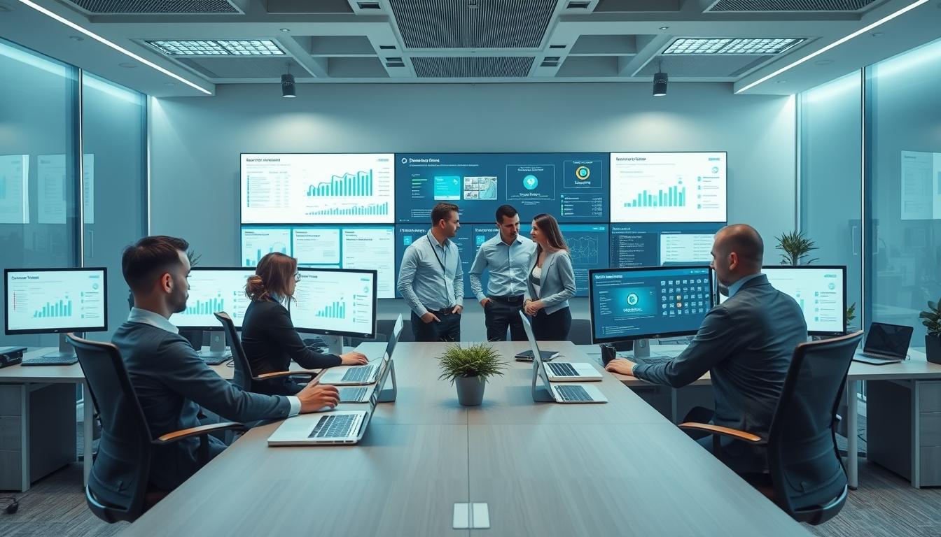 AI software company team and business technology strategy